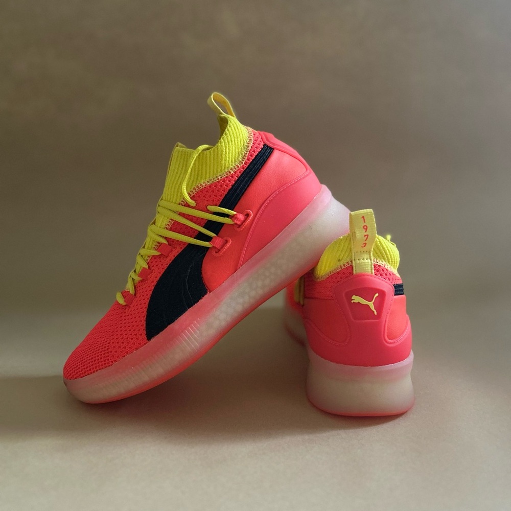 Puma Neon Yellow and Pink Athletic Shoes
